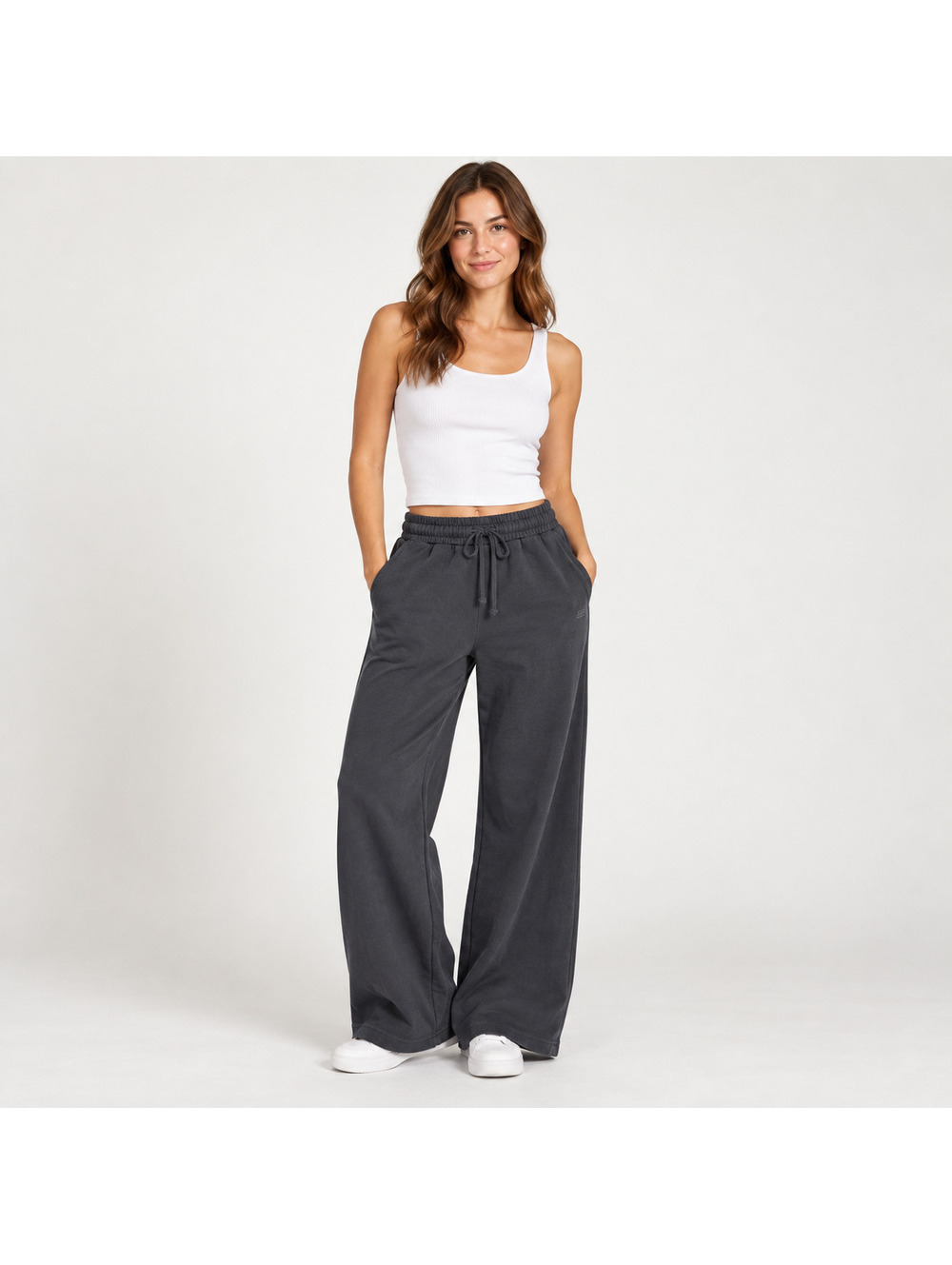 Billabong Essentials Women's Wide Leg Sweatpants Charcoal Gray Size S